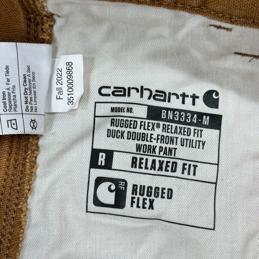 Carhartt Rugged Flex Pant Mens 38x32 Brown Duck Double Front Utility Relaxed Fit - Picture 5 of 13